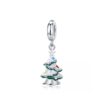 White Christmas Tree Charm 925 Sterling Silver