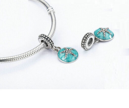 2017 summer hot 925 sterling silver ocean blue starfish dangle beads fit original wst charm bracelet 3 20240717 085221