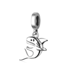 Happy Shark Charm 925 Sterling Silver