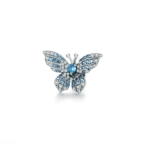Blue & White Crystal Butterfly Charm 925 Sterling Silver