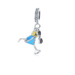 Fun in the Sun Martini & Sunglasses Vacation Dangle Charm 925 Sterling Silver