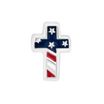 USA Flag Cross Charm