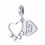 Paw Prints on My Heart Dangle Charm