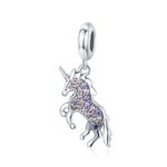 Mystical Unicorn Crystal Dangle Charm 925 Sterling Silver