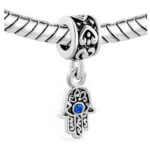 Evil Eye Hamsa Dangle Charm 925 Sterling Silver
