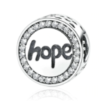 Hope Crystal Eternity Circle Halo Charm 925 Sterling Silver