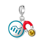 Money Stock Market Charm 925 Sterling Silver