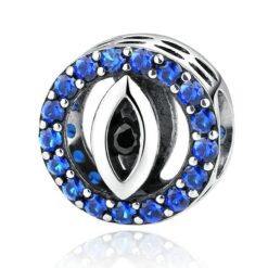 new arrival 925 sterling silver eye charm bead with blue cz fit original wst bracelet fashion