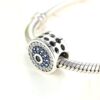 wostu wholesale 925 sterling silver samsara charm bead with blue cz fit original wst bracelet vintage 3