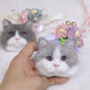 custom 3d needle felting pet brooch and wrist corsage