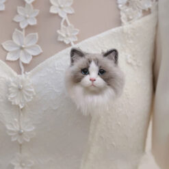 custom 3d needle felting pet brooch and wrist corsage