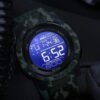 men's digital watch 46mm led display, rubber strap, stopwatch, alarm, water resistant