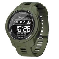 men's digital watch 46mm plastic display, led, chronograph, alarm, water resistant