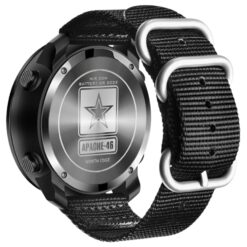 men's digital watch nylon strap, 46mm hardlex display, chronograph, alarm, temperature and pressure measurement