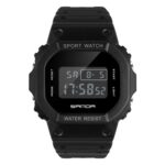 Men's Digital Watch - Square Case, 44mm Acrylic Display, Stopwatch, Chronograph, Alarm, Water Resistant