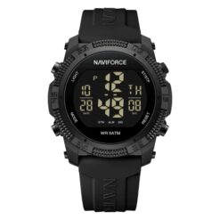 men's digital watch silicone strap, 45mm led display, alarm, water resistant