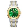 men's analog watch stainless steel strap, hardlex crystal, luminous, water resistant