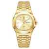 men's analog watch stainless steel strap, hardlex crystal, luminous, water resistant