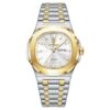 men's analog watch stainless steel strap, hardlex crystal, luminous, water resistant