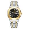 men's analog watch stainless steel strap, hardlex crystal, luminous, water resistant