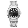 men's analog watch stainless steel strap, hardlex crystal, luminous, water resistant
