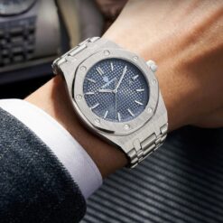 men's analog watch – 26cm stainless steel strap, hardlex crystal, luminous hands, water resistant