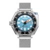 men's automatic analog watch stainless steel strap, 48mm dial, calendar, water resistant