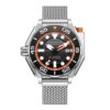 men's automatic analog watch stainless steel strap, 48mm dial, calendar, water resistant