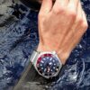 men's automatic analog watch stainless steel strap, 48mm dial, calendar, water resistant