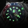 men's automatic analog watch stainless steel strap, 48mm dial, calendar, water resistant