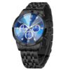 men's analog watch 24cm stainless steel strap, hardlex crystal, chronograph, luminous hands, water resistant