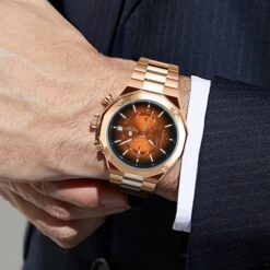 men's analog watch 24cm stainless steel strap, 44mm case, chronograph, water resistant