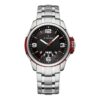 men's analog watch – stainless steel strap, luminous hands, water resistant