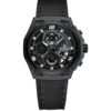 men's analog watch leather strap, 45mm hardlex crystal, led, chronograph, water resistant