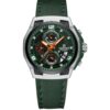 men's analog watch leather strap, 45mm hardlex crystal, led, chronograph, water resistant
