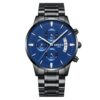 men's analog watch stainless steel strap, 44mm dial, luminous hands, water resistant