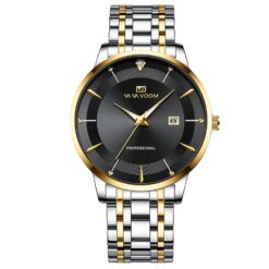 men's analog watch stainless steel strap, 44mm hardlex crystal, water resistant