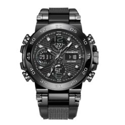 anadigi men's watch silicone strap, 46mm dial, led, high durability