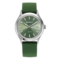 men's analog watch sport silicone strap, luminous hands, water resistant