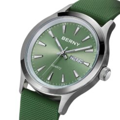 men's analog watch sport silicone strap, luminous hands, water resistant