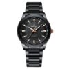 men's analog watch stainless steel strap, luminous hands, water resistant