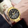 anadigi men's watch stainless steel strap, led, multifunction, water resistant