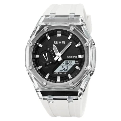 anadigi men's watch 44mm silicone strap, water resistant, chronograph