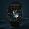anadigi men's watch 44mm silicone strap, water resistant, chronograph