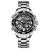 anadigi men's watch stainless steel strap, led display, chronograph