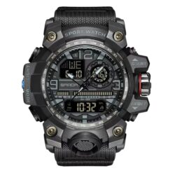 men's analog digital watch silicone strap, water resistant