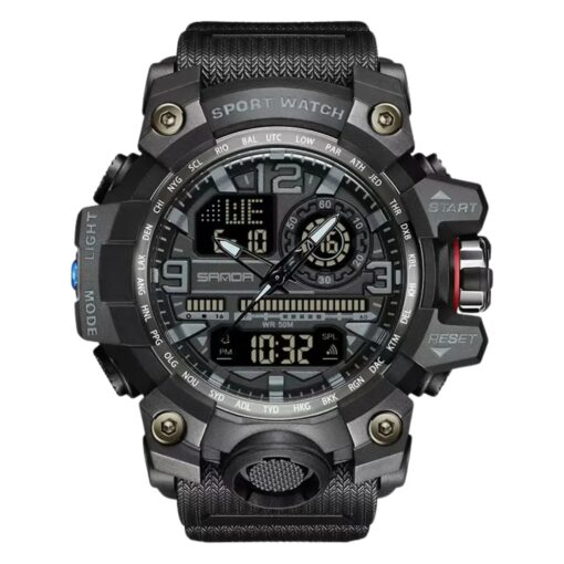men's analog digital watch silicone strap, water resistant