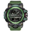 men's analog digital watch silicone strap, water resistant