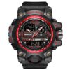 men's analog digital watch silicone strap, water resistant