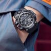 men's analog digital watch silicone strap, water resistant